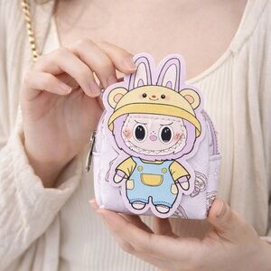 Labubu Bunny Mini Backpack Keychain Coin Purse Cute Cartoon Bag Charm